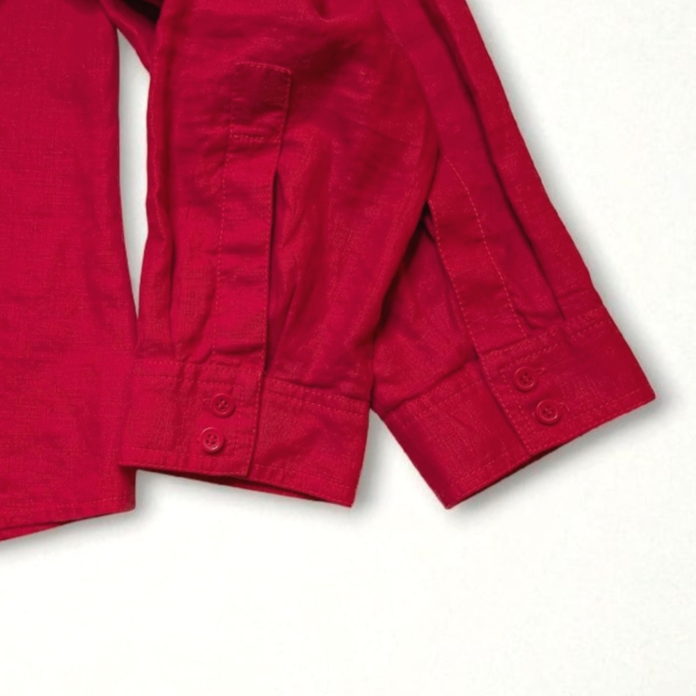 Liz Claiborne Crimson Red Work Shirt Professional Button Up Top XL - Picture 4 of 9
